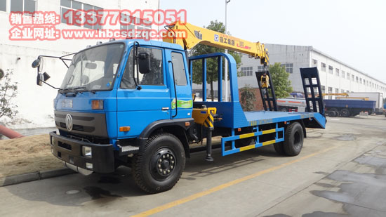 東風153隨車吊帶平板運輸車圖片