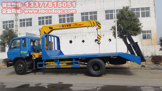 東風153隨車吊帶平板運輸車圖片