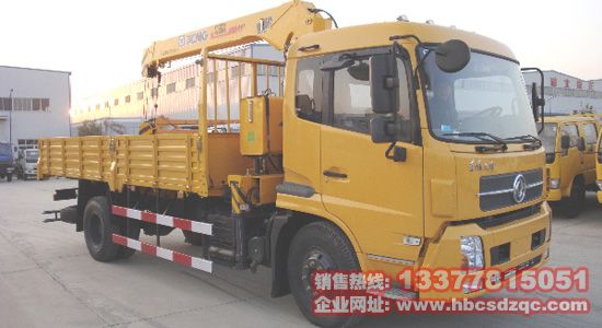 5噸天錦隨車吊黃色江特牌天錦隨車起重運輸車DFL1120B圖片