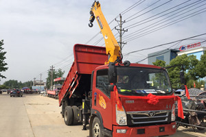 程力專汽豪曼藍(lán)牌隨車吊帶自卸圖片